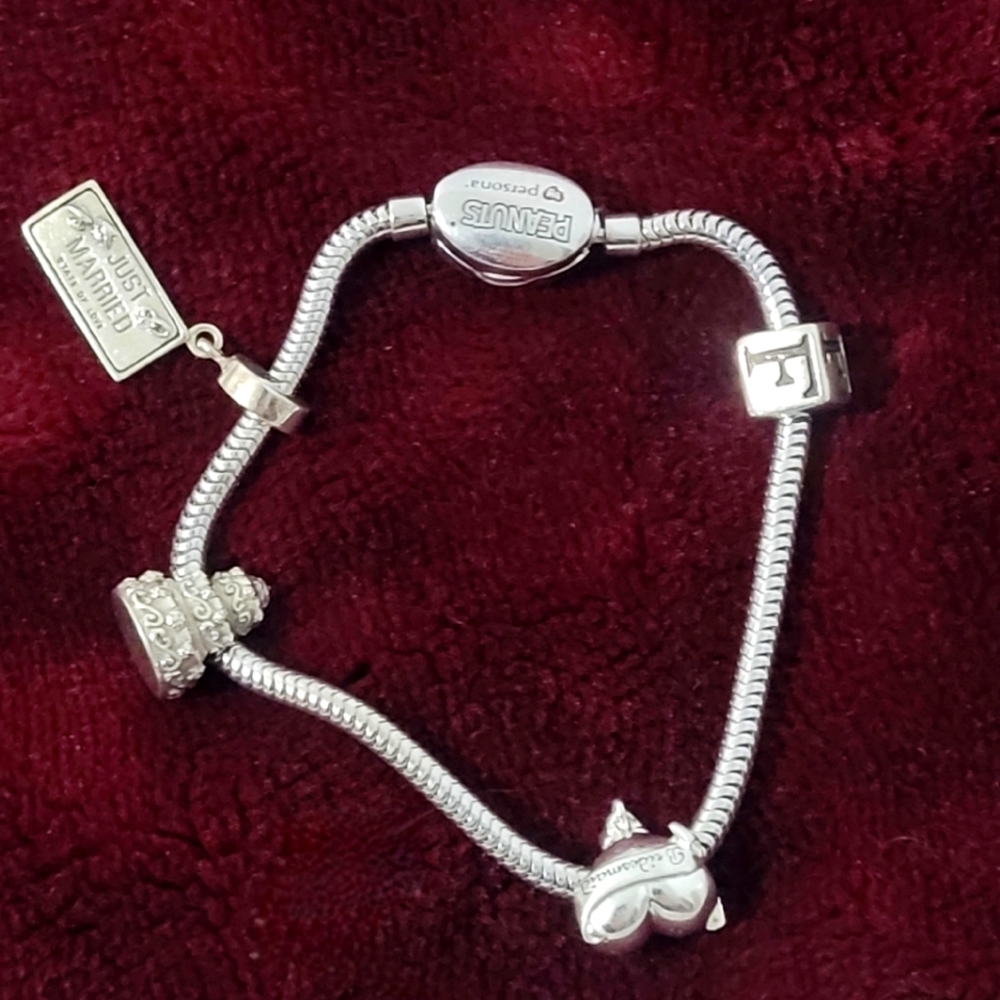 925 Just Married Silver Bracelet.